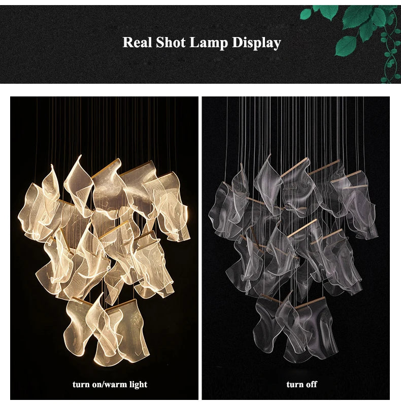 Art Design Streamers Luxury LED Chandelier – 6 to 25 Heads | Villa & Staircase