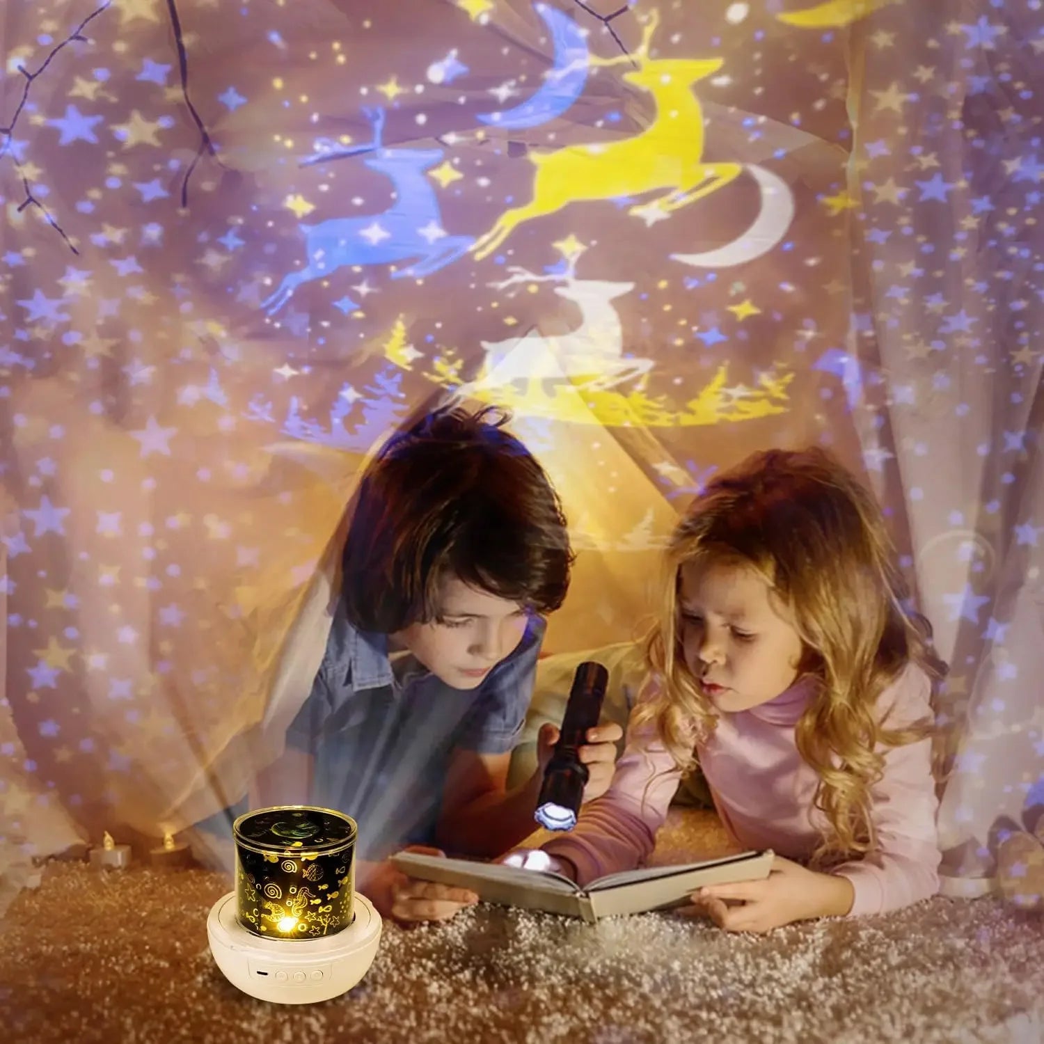 Star & Ocean LED Night Light Projector – 5 Films, 4 Colours, 360° Rotation