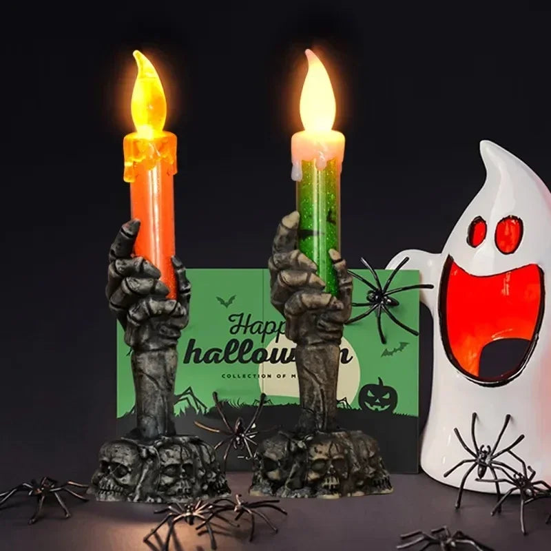 Halloween Skeleton Hand Candle Decoration – 15 cm