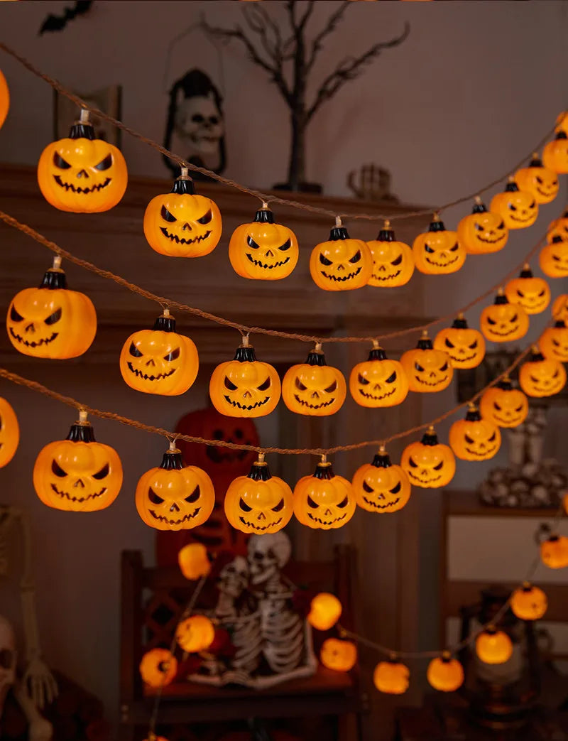 Halloween Pumpkins String Lights, Holiday Jack-O-Lantern Pumpkin Lights for Indoor Outdoor DIY Party Hanging Decor