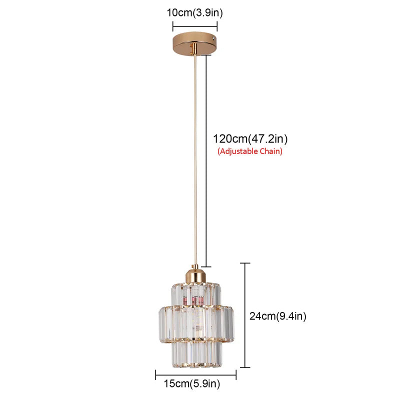 Creative Crystal LED Chandelier Pendant Lamp – E14 Hanging Light