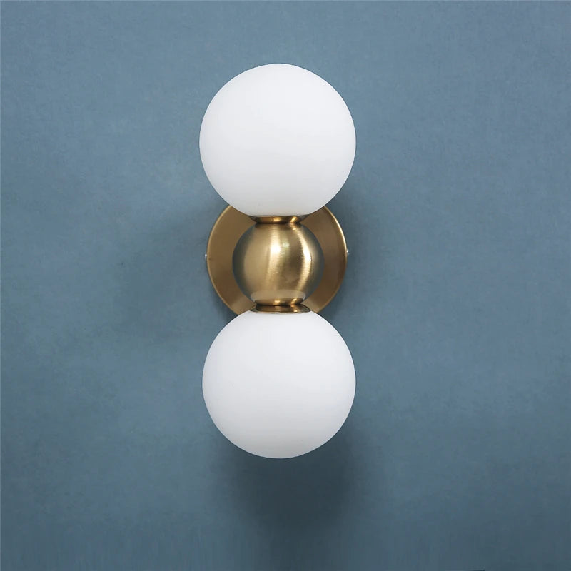 Moderne Glaskugel-Wandleuchte – Doppelte LED-Wandleuchte