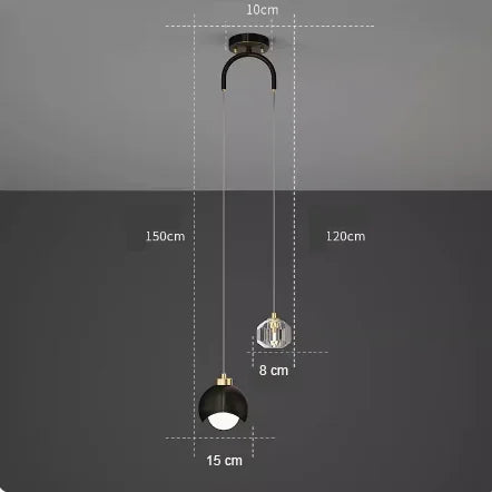 Nordic LED Crystal Ball Pendant Light – Modern Hanging Lamp
