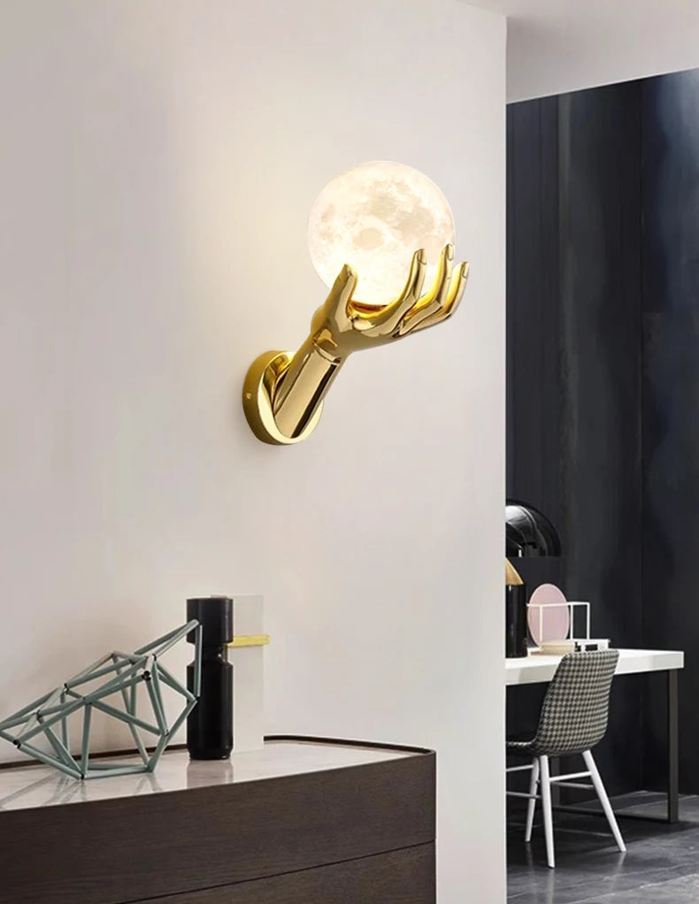 Harz & Glas LED-Wandleuchte – Gold Moderne Deko | AlohaHome