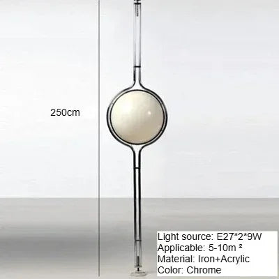 Nordic Acrylic Ball Floor Lamp — Electroplated Chrome LED Standing Light