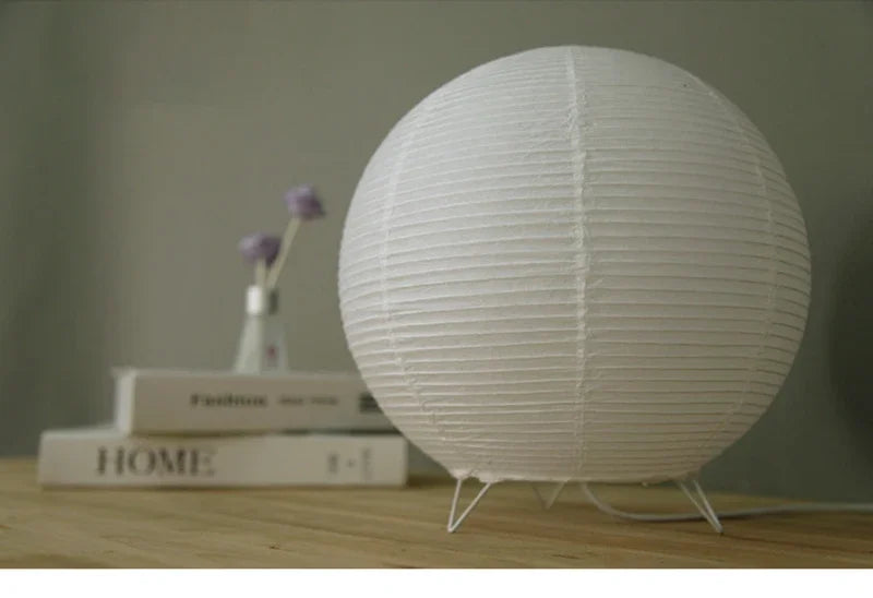 Wabi Sabi Reispapier Tischlampe – Nordische Nachttischlampe | AlohaHome