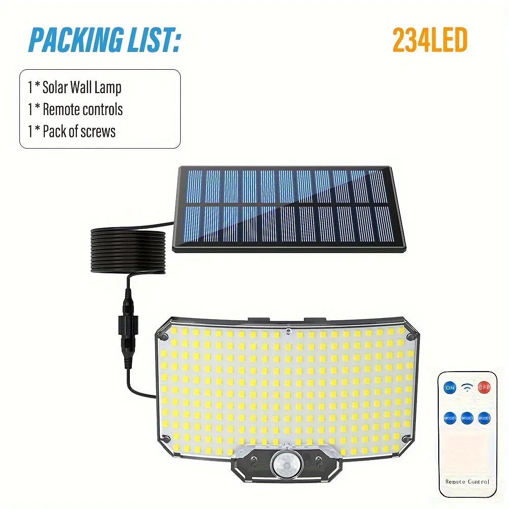Solar-Bewegungssensor-Flutlicht – IP65 Outdoor-Sicherheitslampe mit Fernbedienung