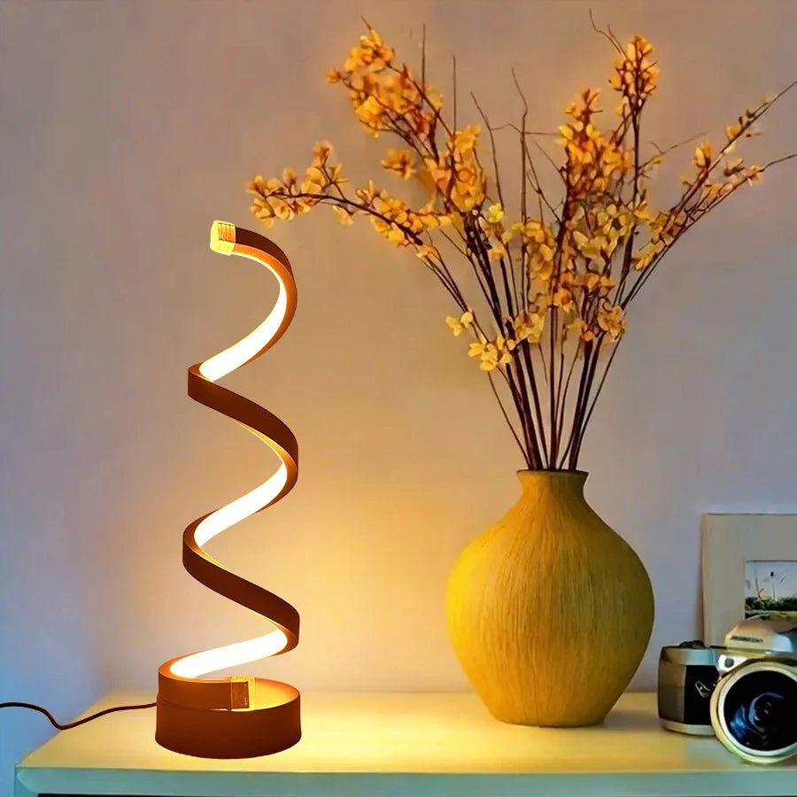 Prigušiva spiralna stolna lampa na dodir – USB noćna svjetiljka | AlohaHome