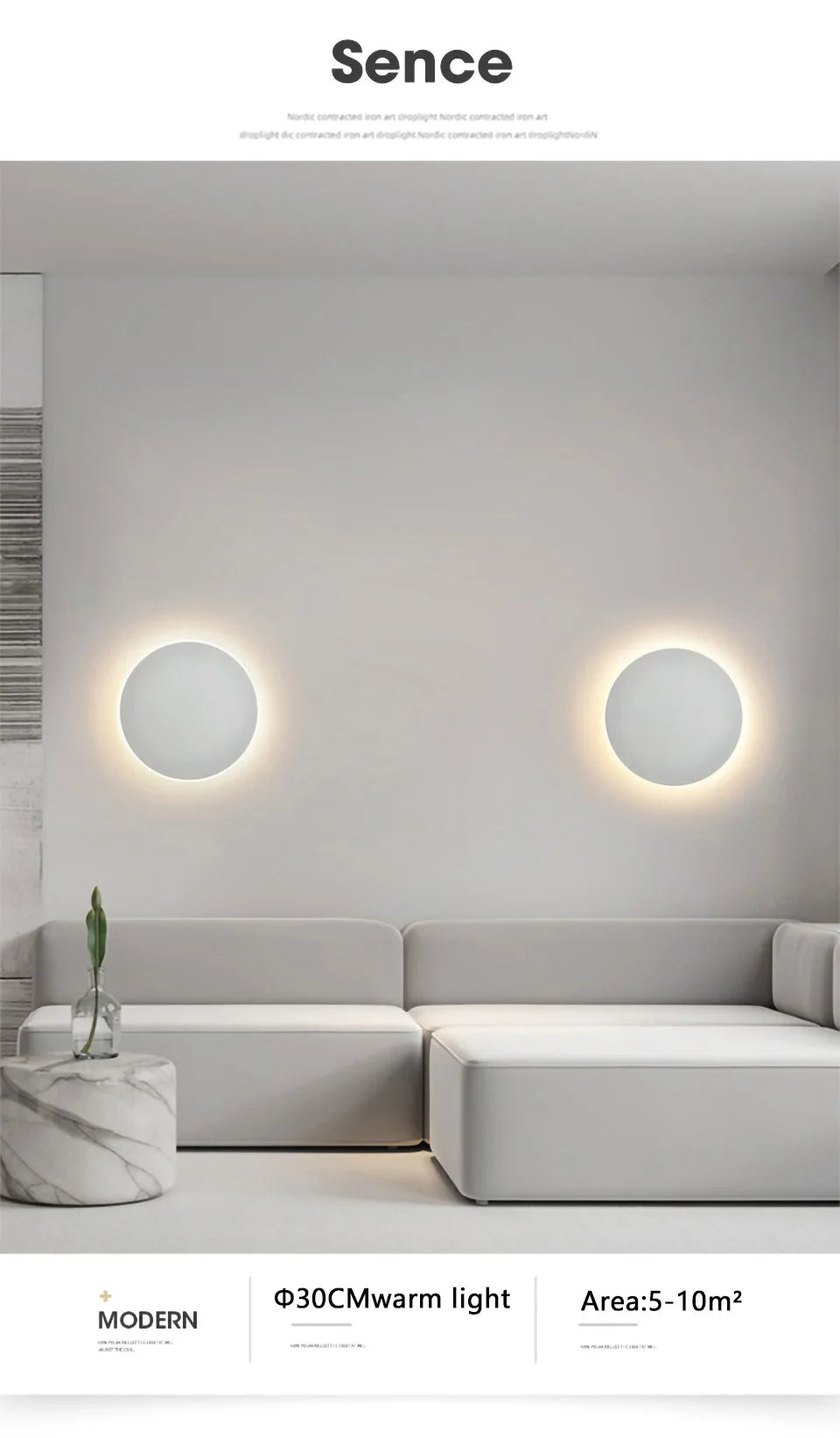 Nordijska okrugla LED zidna svjetiljka — Eclipse dizajn | AlohaHome