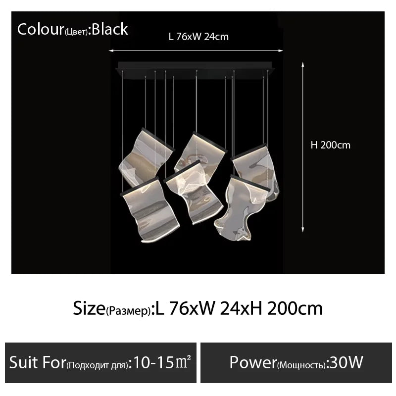 Art Design Streamers Luxury LED Chandelier – 6 to 25 Heads | Villa & Staircase