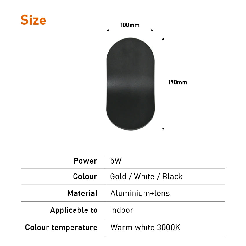 Minimalist Rotatable Aluminum Wall Sconce – Black, White or Gold
