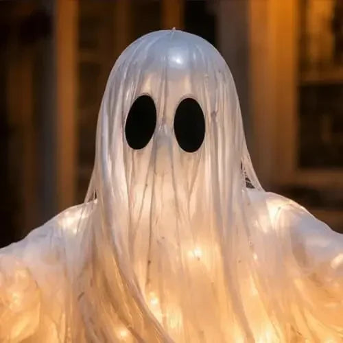 Halloween Ghost & Pumpkin LED Decoration – 20 cm