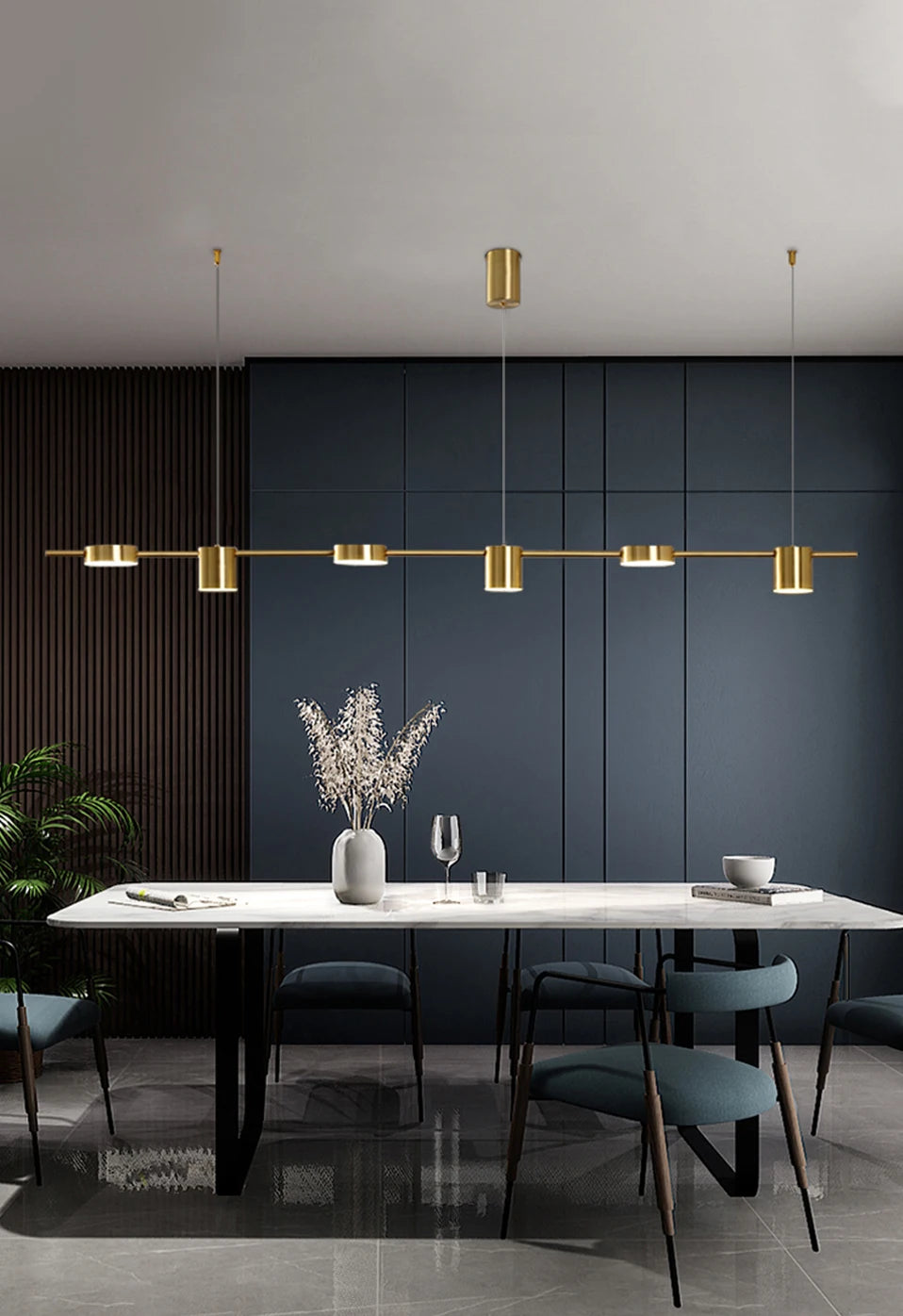 Modern LED Chandelier – Dimmable Multi-Head Ceiling Light