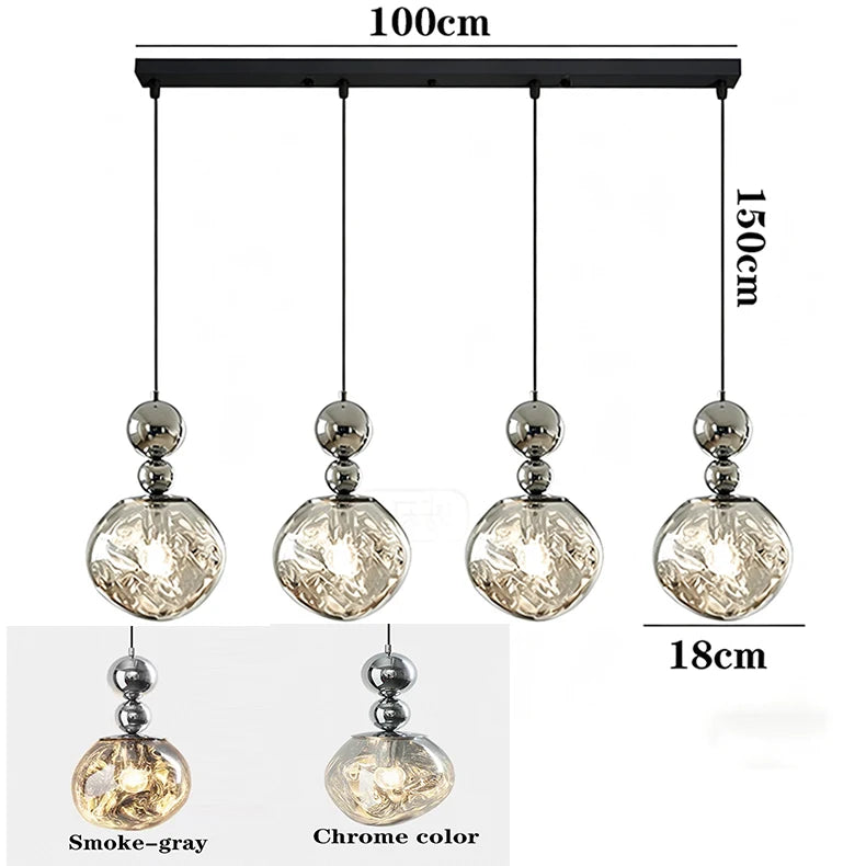 Modern LED Glass Pendant Chandelier – Smart Dimmable