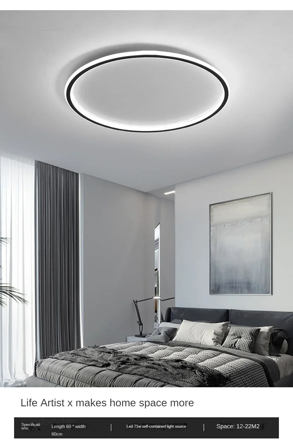 Nordic Minimalist LED Ceiling Light – Round, 20/30 cm, 3 Colors