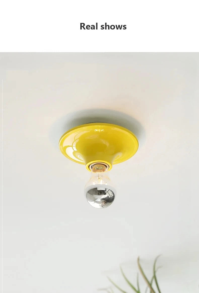 Nordic Retro Wall Lamp – 15cm Iron, 6 Colours | Bedroom & Hallway