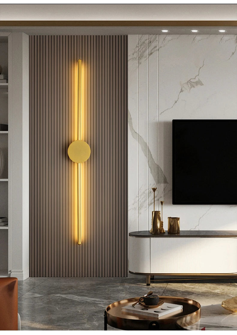 Modern Black LED Bar Wall Lamp – Dimmable, 60/80/100 cm