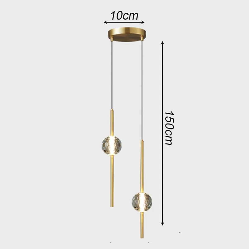Modern LED Bedside Pendant Light – 1 or 2 Heads, 4 Light Modes