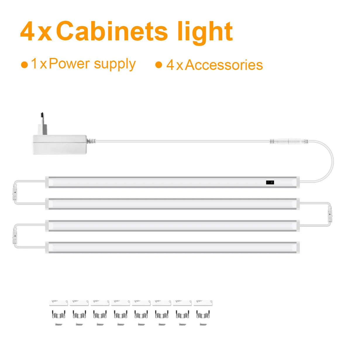Kitchen Under Cabinet LED Lighting Kit – Linkable Bar Lights with Hand Sweep Sensor
