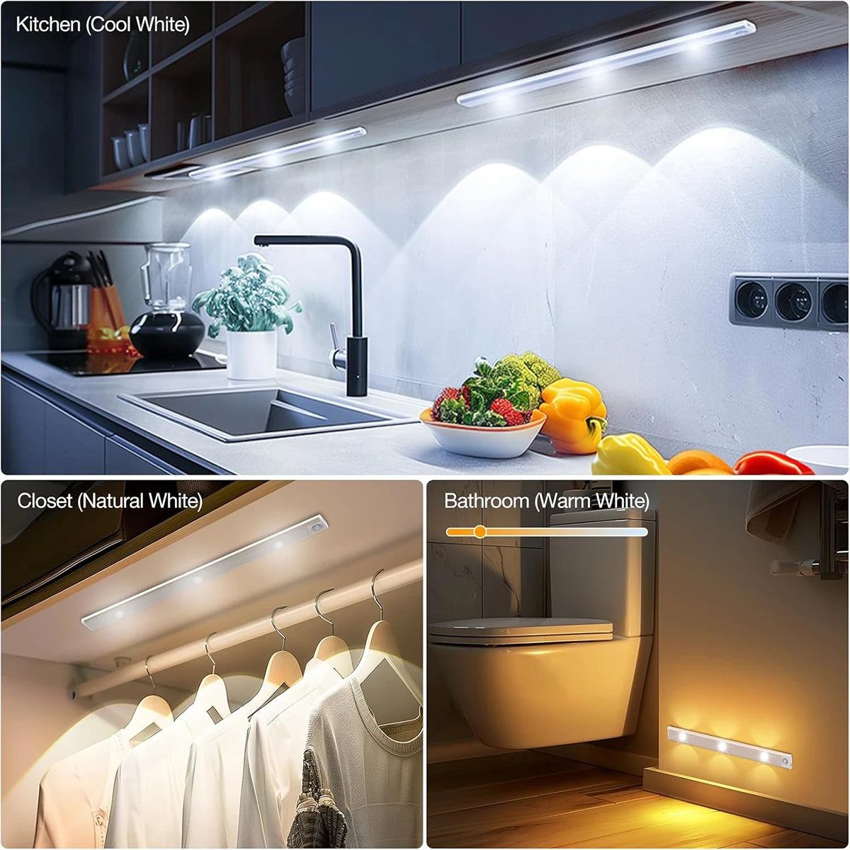 Ultra-Slim LED Motion Sensor Cabinet Light – USB Rechargeable