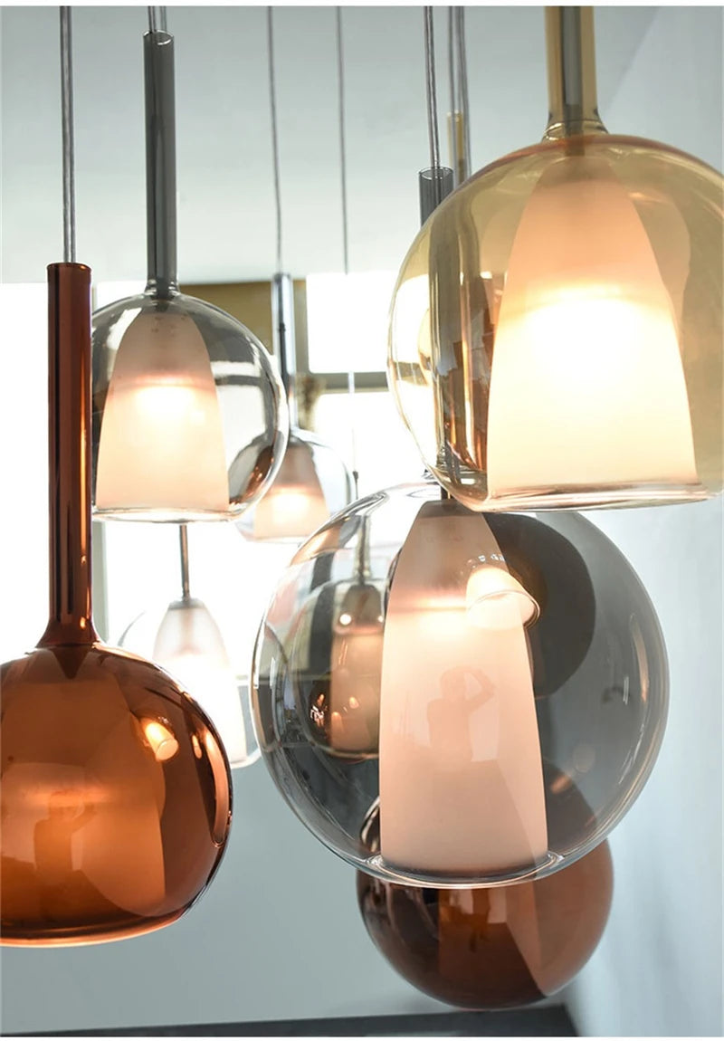 Glass Penta Glo LED Pendant Light – 15, 20 or 25cm | 4 Colours