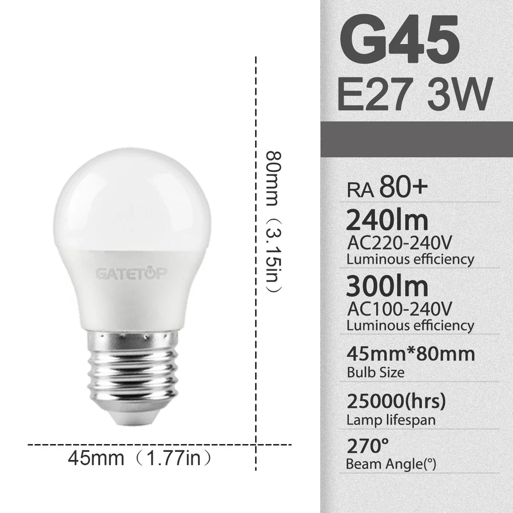 E27 LED-Lampen — 10er-Pack, A60 & G45, 3W–24W, 3 Farbtemperaturen