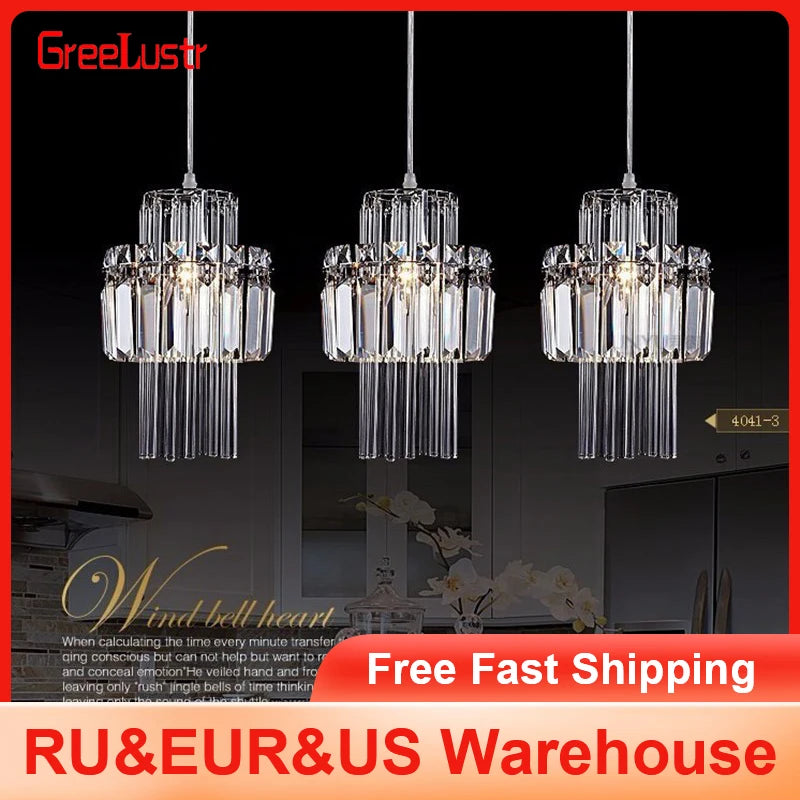 Creative Crystal LED Chandelier Pendant Lamp – E14 Hanging Light