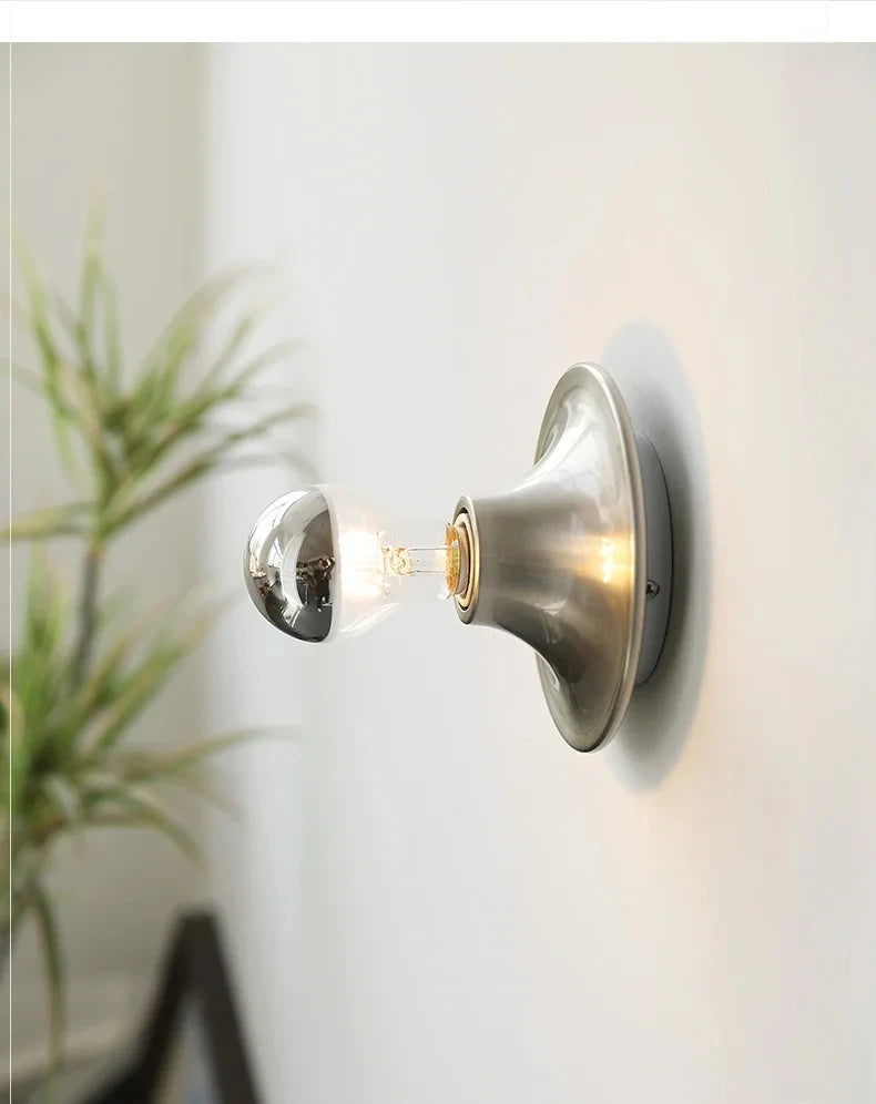 Nordic Retro Wall Lamp – 15cm Iron, 6 Colours | Bedroom & Hallway