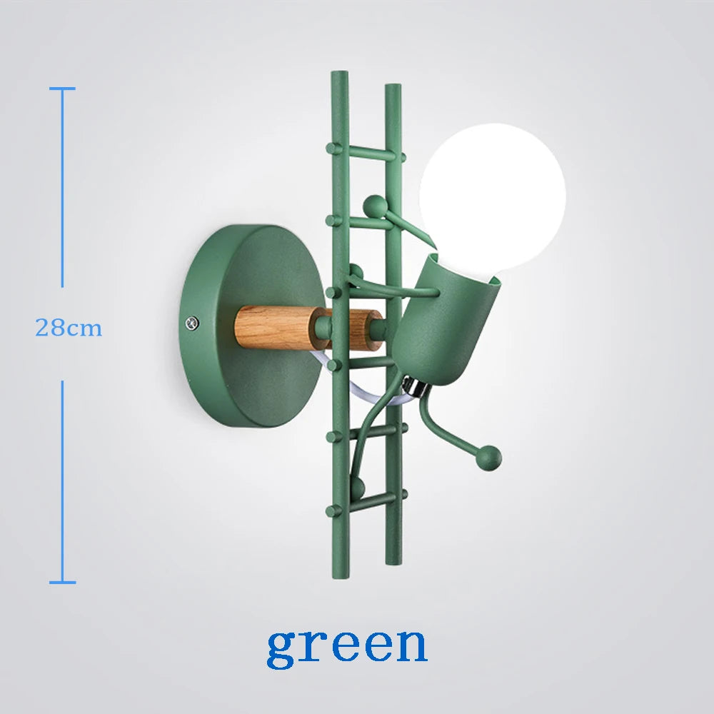 Creative Metal Robot Wall Lamp – E27 LED, 14 Colors
