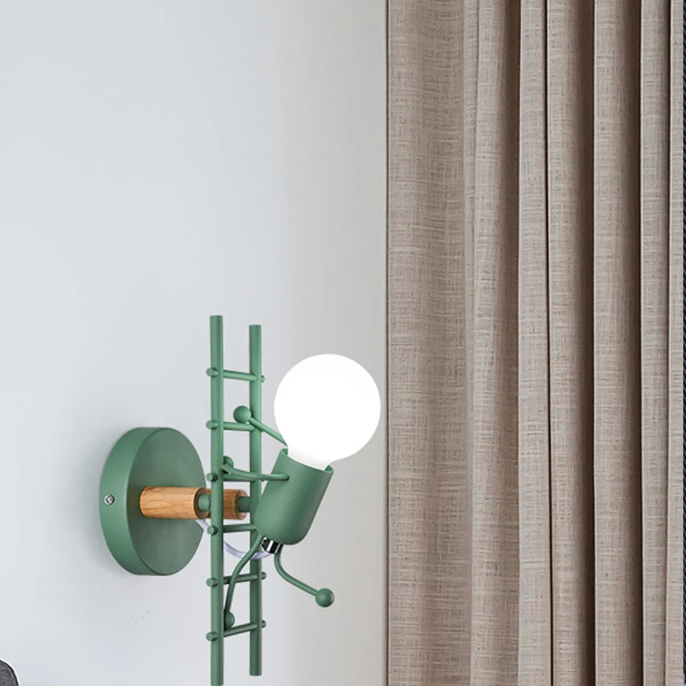 Creative Metal Robot Wall Lamp – E27 LED, 14 Colors