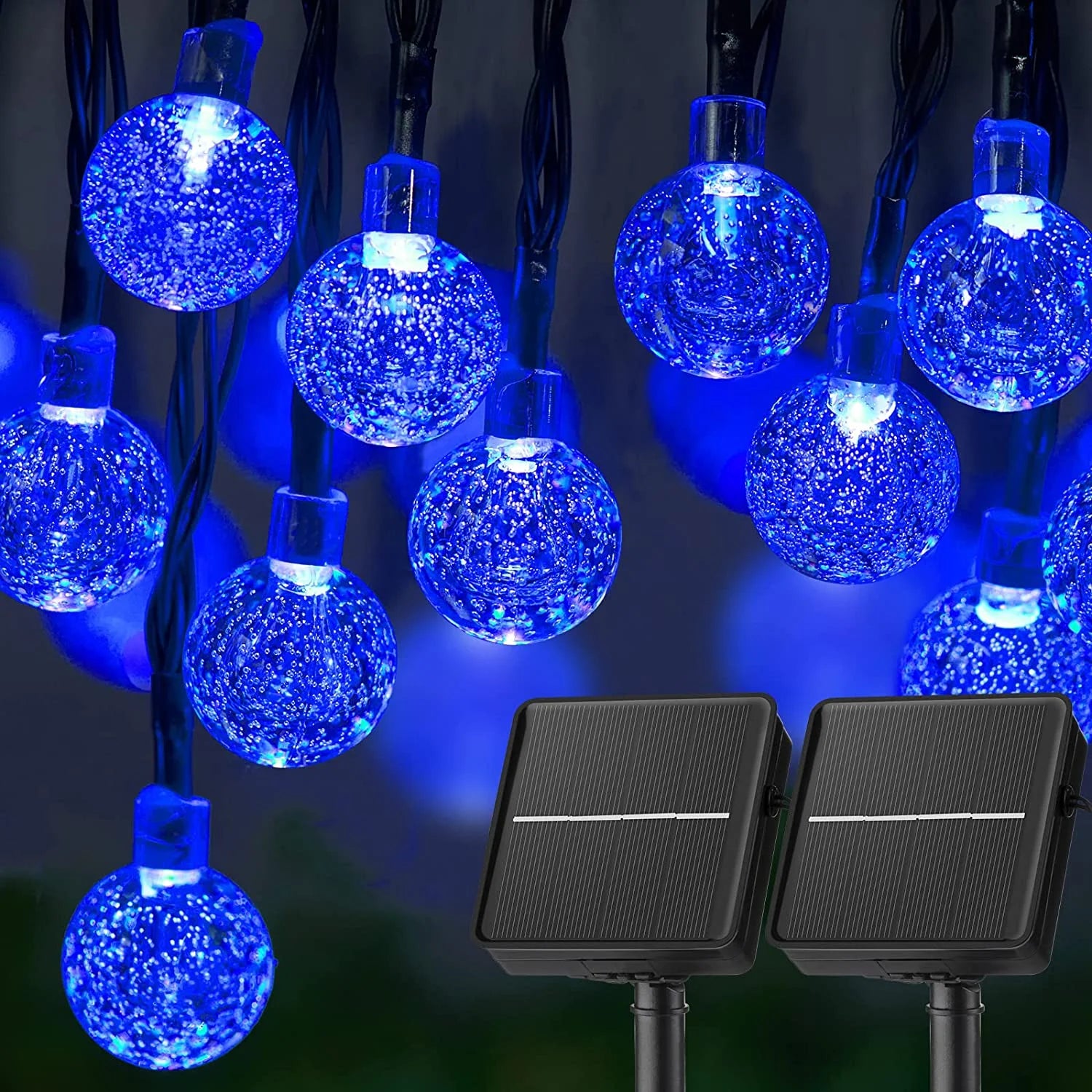 Solarne LED lampice u obliku kristalne kugle – vanjska vrtna i party rasvjeta