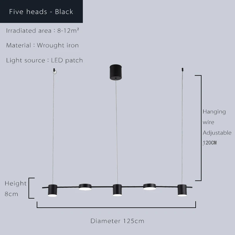 Modern LED Chandelier – Dimmable Multi-Head Ceiling Light
