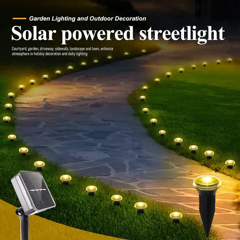 Solar Garden Pathway Light – 8 Modes, 15/30 LEDs, Waterproof