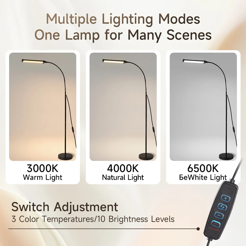 USB-LED-Stehlampe — Dimmbare Schwanenhals- & RGB-Ambiente-Stehleuchte