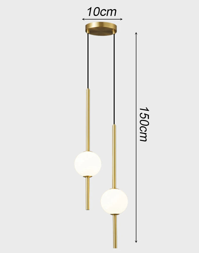 Modern LED Bedside Pendant Light – 1 or 2 Heads, 4 Light Modes