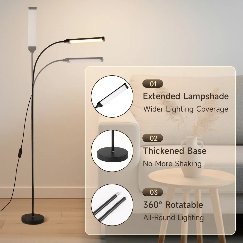 USB-LED-Stehlampe — Dimmbare Schwanenhals- & RGB-Ambiente-Stehleuchte