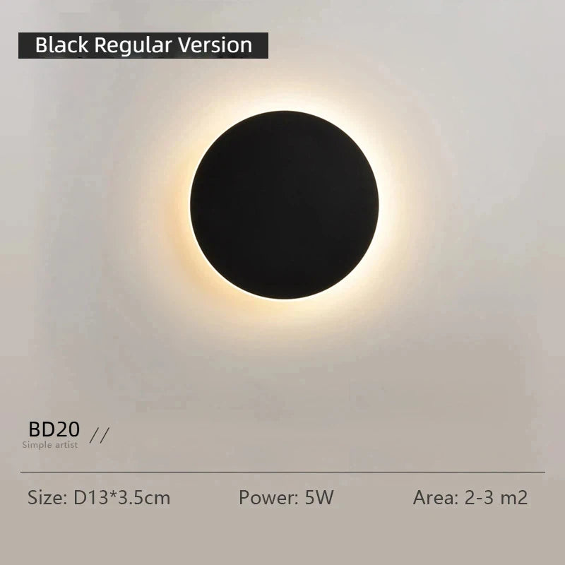 Nordijska okrugla LED zidna svjetiljka — Eclipse dizajn | AlohaHome