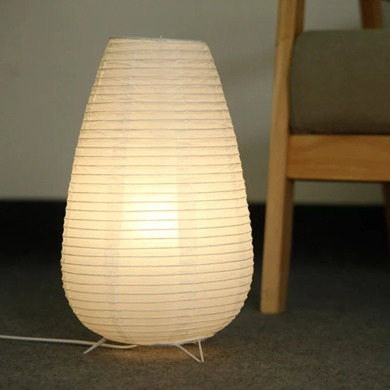 Wabi Sabi Reispapier Tischlampe – Nordische Nachttischlampe | AlohaHome