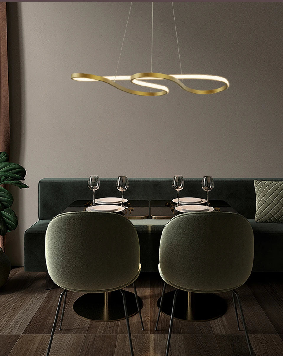 Modern LED Kitchen Island Pendant Light – Remote Dimmable