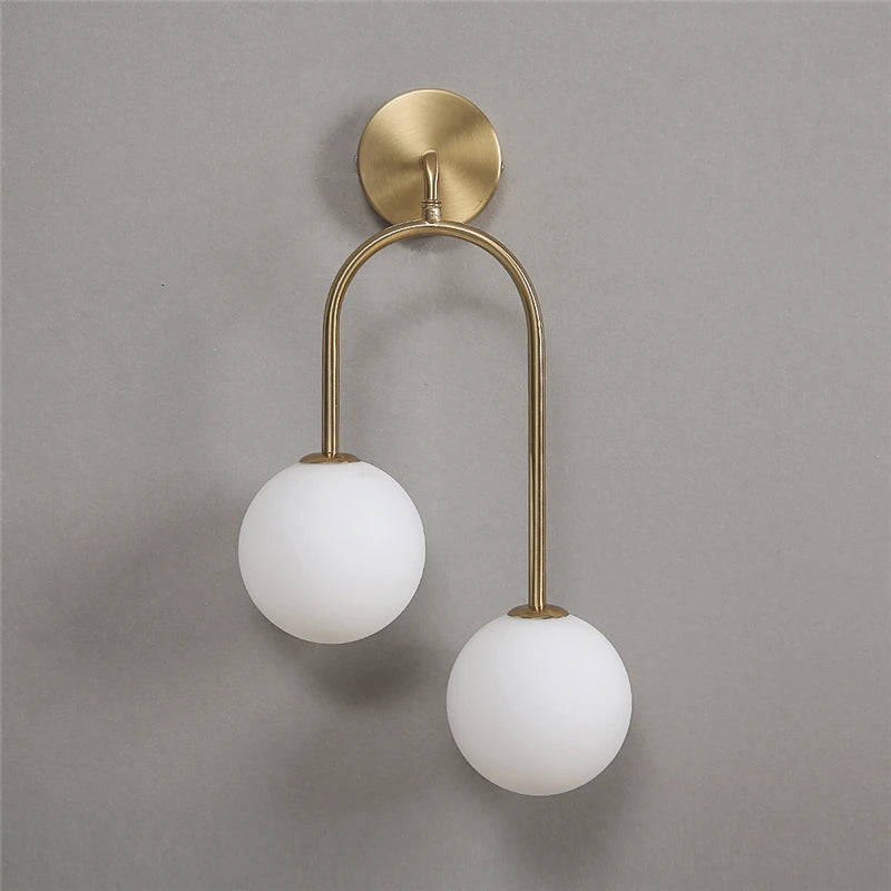 Moderne Glaskugel-Wandleuchte – Doppelte LED-Wandleuchte