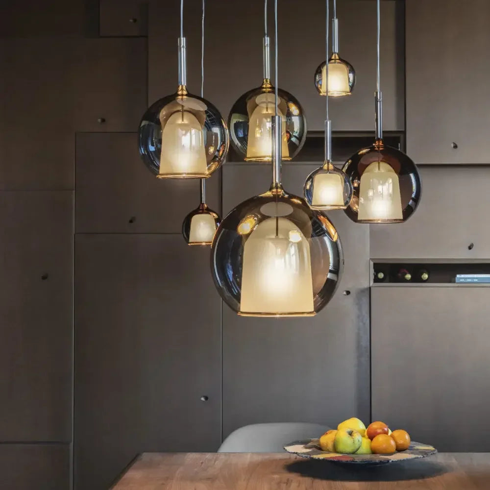 Glass Penta Glo LED Pendant Light – 15, 20 or 25cm | 4 Colours