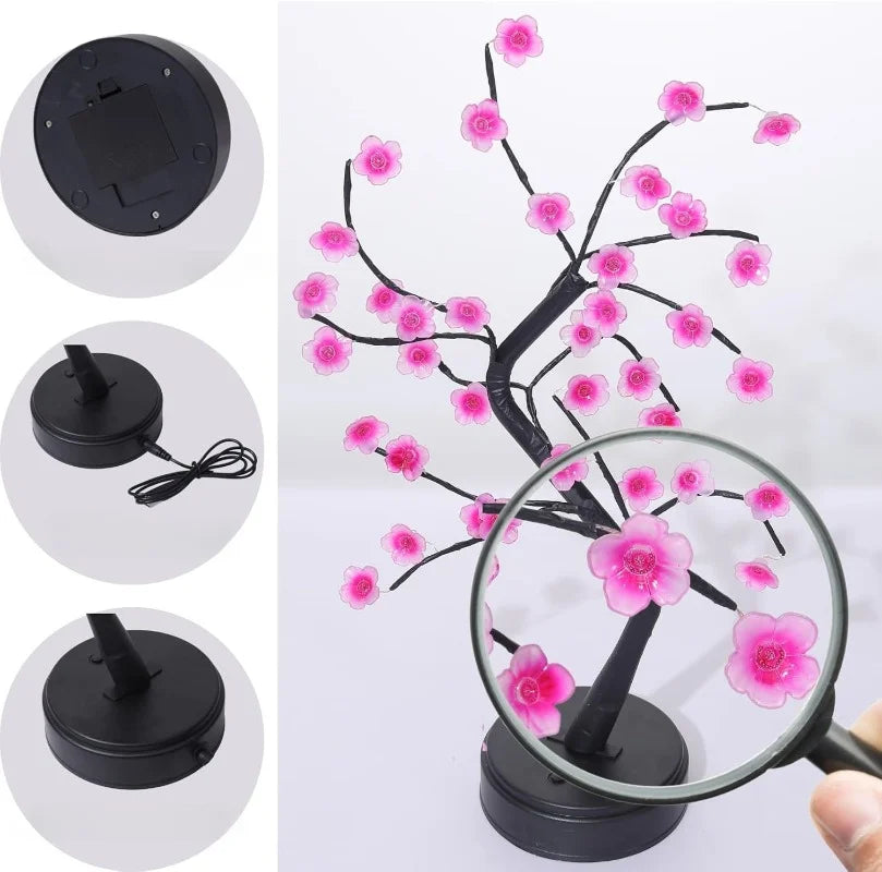 Kirschblüten-Bonsai-Nachtlicht — LED-Baumlampe mit Berührungssensor