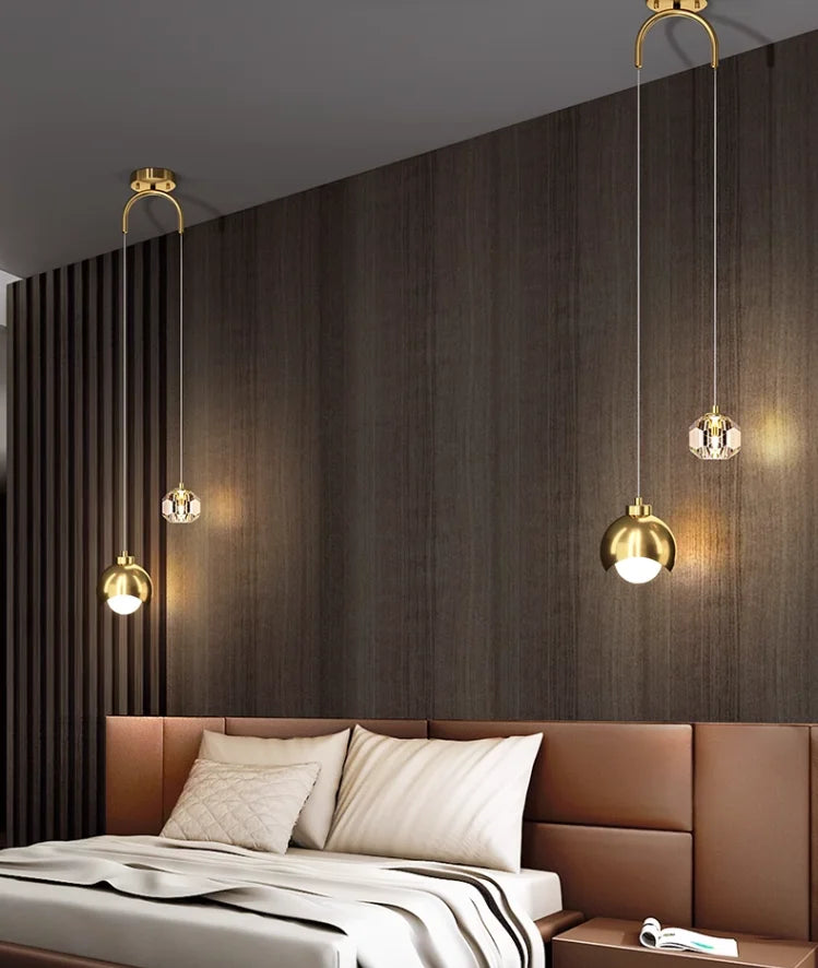Nordic LED Crystal Ball Pendant Light – Modern Hanging Lamp