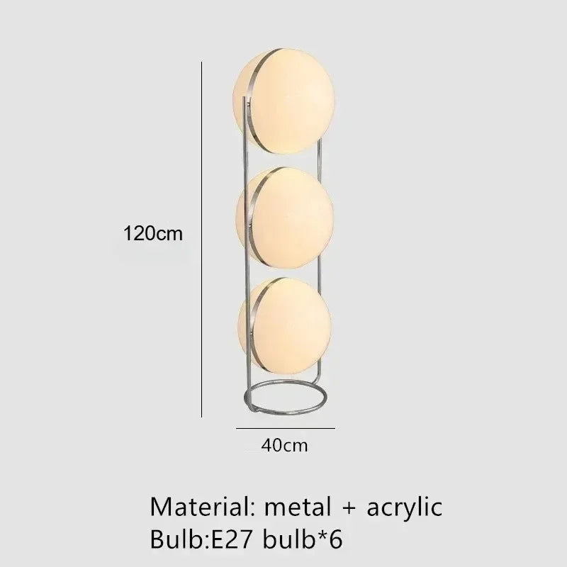 Nordic Acrylic Ball Floor Lamp — Electroplated Chrome LED Standing Light
