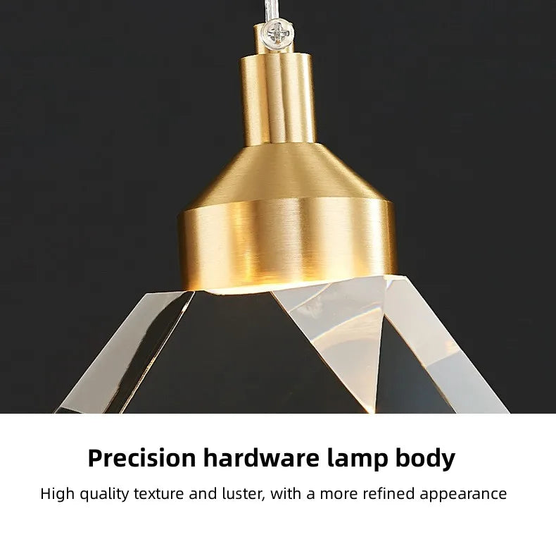 Modern LED Crystal Chandelier – 1, 2, 3 or 5 Heads | Pendant Light
