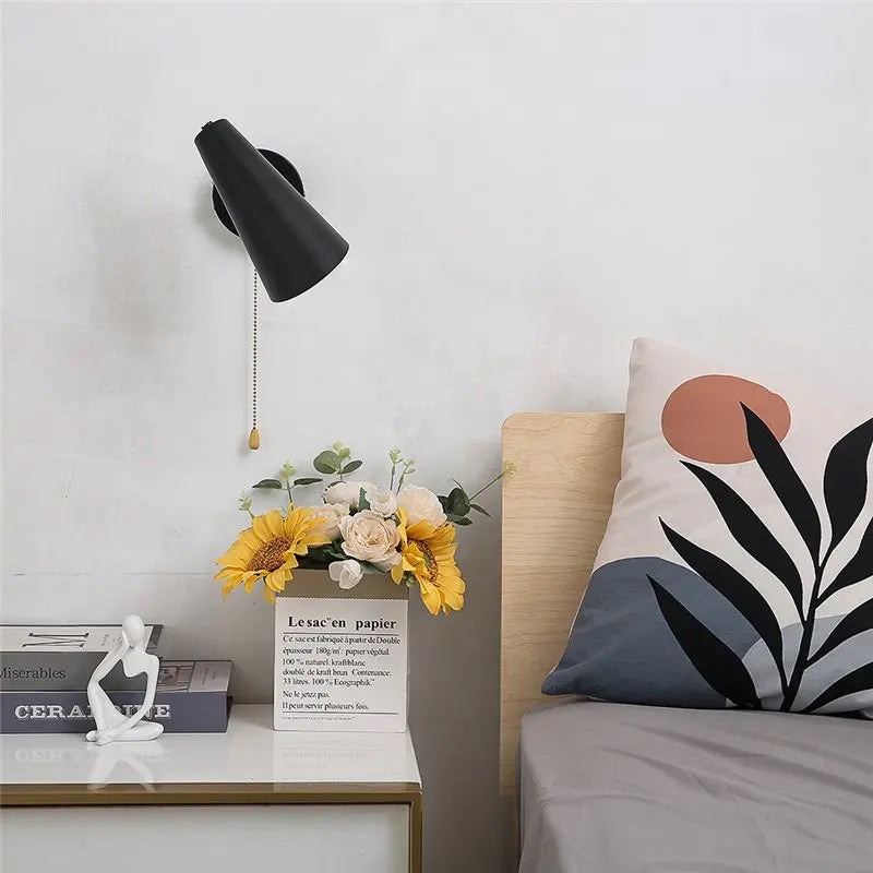 Nordic Swing Arm Wall Lamp – Adjustable Bedside Reading Light