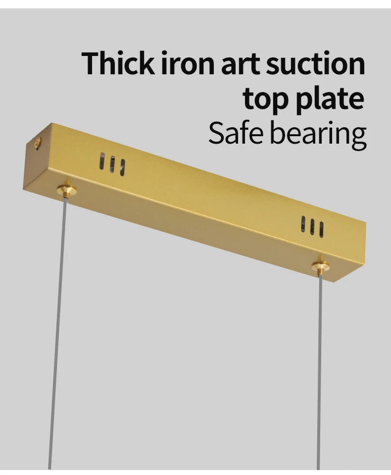 Modern Minimalist LED Pendant Light – Gold Linear Chandelier
