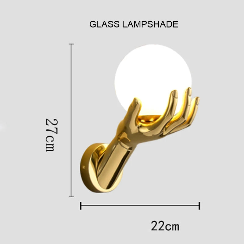 Harz & Glas LED-Wandleuchte – Gold Moderne Deko | AlohaHome
