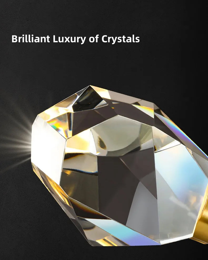 Modern LED Crystal Chandelier – 1, 2, 3 or 5 Heads | Pendant Light