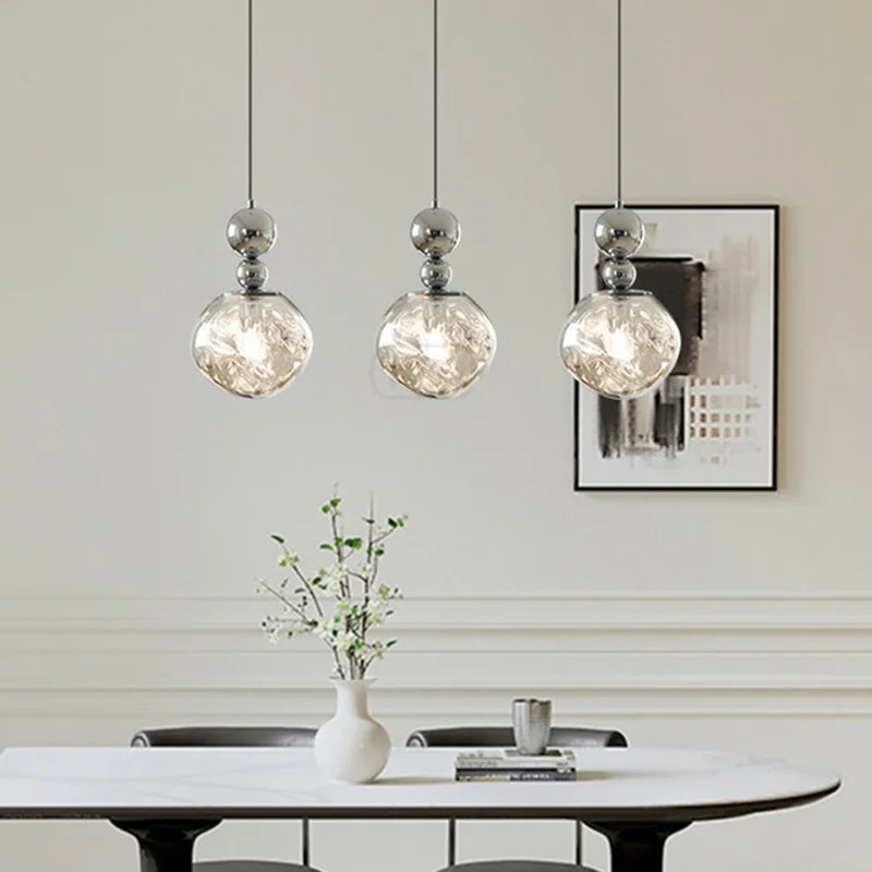 Modern LED Glass Pendant Chandelier – Smart Dimmable